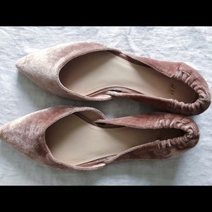 Blush Velvet Pointed Toe Flats